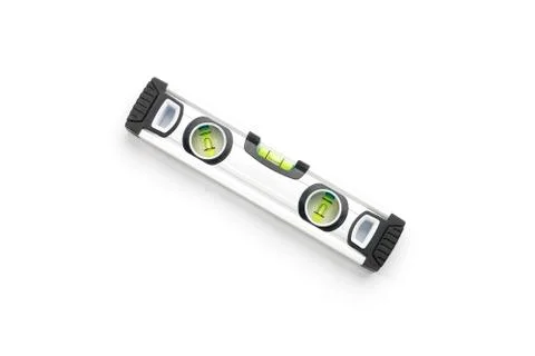 Silver bubble level isolated on white Stock Photos