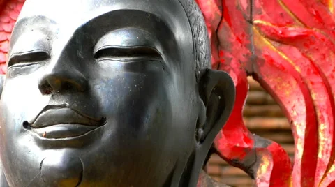 Silver Buddha and Red Carving, Thailand Stock Footage 65714883