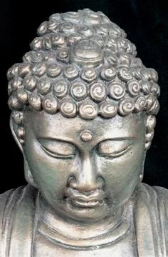 Silver Buddha Statuette Head Stock Photos