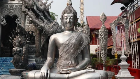 Silver Buddha at the Wat Sri Suphan Silver Temple, Chiang Mai, Thailand Stock-Footage 237716348