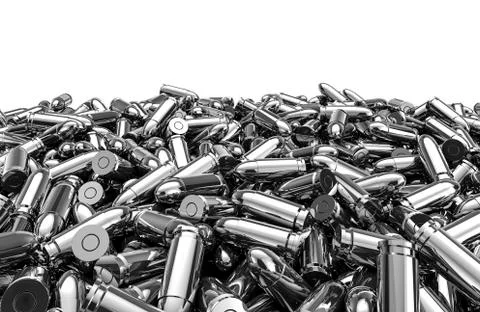 Silver bullets pile Illustrazione stock