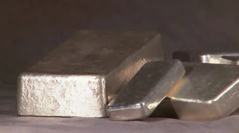 Silver bullion bars stacked up 库存影片 20532467