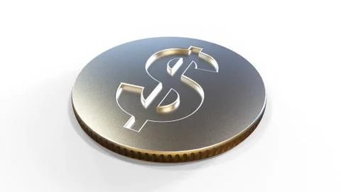 Silver Bullion coind 3d rendering Stock Illustration