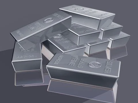 Silver bullion Stock Illustration