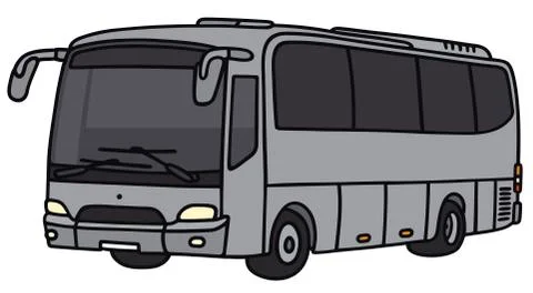 Silver bus Stock Illustration