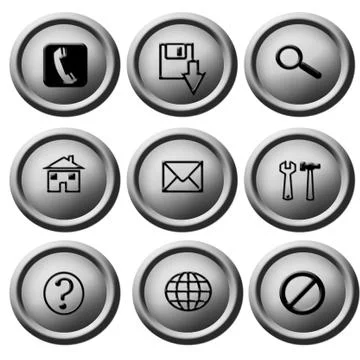 Silver button pack Stock Illustration