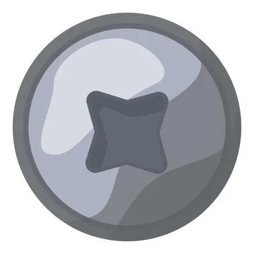 Silver button with star design Stock Illustration