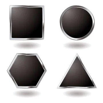 Silver button variation Illustrated Silver button variation with a metalli... Stock Photos