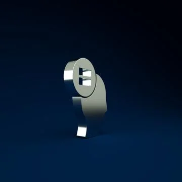 Silver Calculation icon isolated on blue background. Minimalism concept. 3d i Stock Illustration