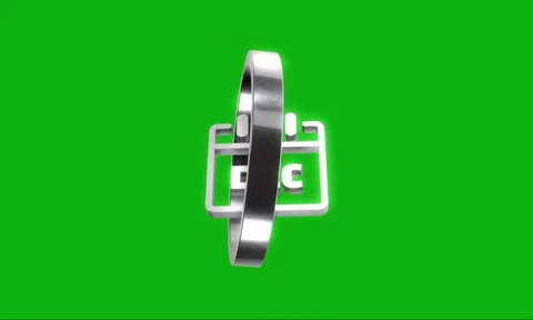 Silver calendar icon with 'DEC' for December spins on green screen backgrou.. Stock Footage 346499602