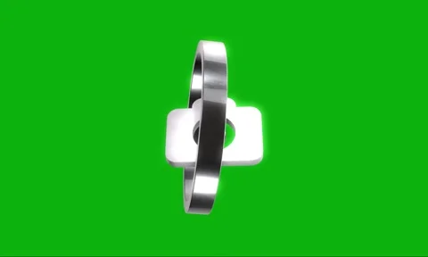 Silver camera icon rotating on a green screen background. Stock Footage 346499627