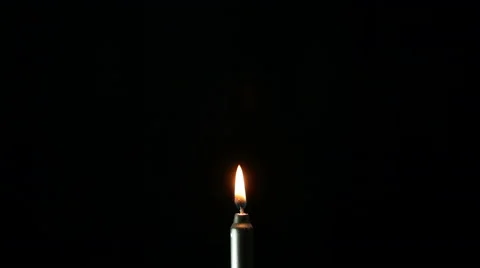 Silver candle being blown out black background 4K UHD Vídeo Stock 49400763
