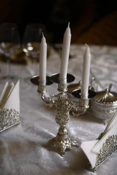 Silver candlestick Stock Photos