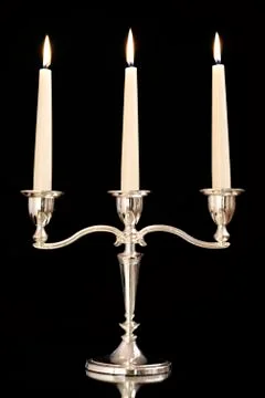 Silver candlestick Stock Photos