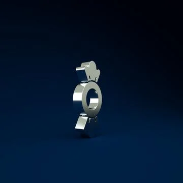 Silver Candy icon isolated on blue background. Minimalism concept. 3d illustr Stock Illustration