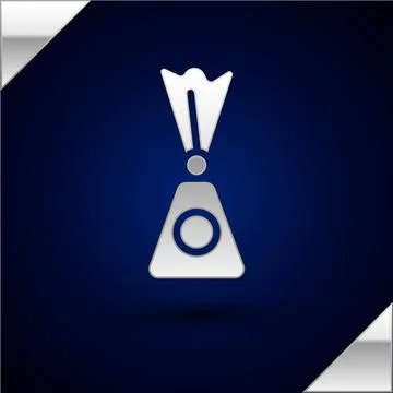 Silver Candy icon isolated on dark blue background. Vector Stock Illustration