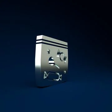 Silver Candy packaging for sweets icon isolated on blue background. Bag with  Stock Illustration
