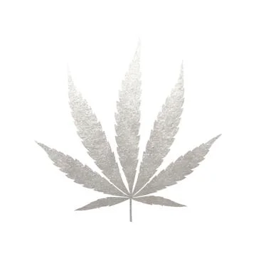 Silver cannabis indica leaf vector Stock Illustration