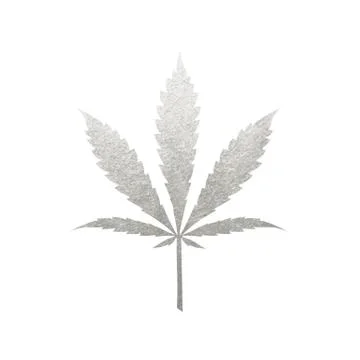 Silver cannabis leaf vector Stock Illustration