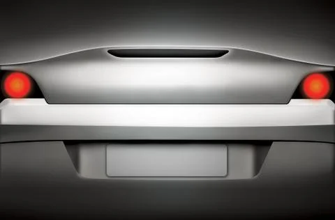 Silver Car Back Stock Illustration