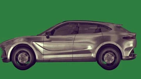 A silver car on green screen and animated chromakey background expression Stock Footage 335977727