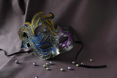 Silver carnival mask Stock Photos