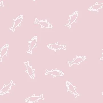 Silver carp line seamless pattern Stock Illustration