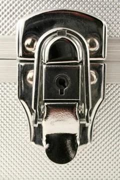 Silver case latch Stock Photos