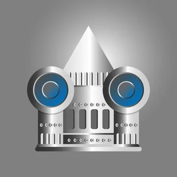 Silver castle cartoon vector illustration. Stock Illustration