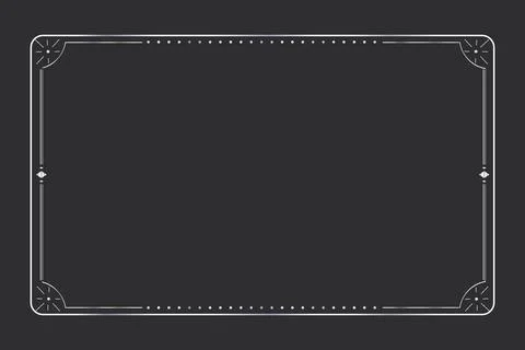 Silver celestial minimal esoteric frame, thin line border, mystyc linear Stock Illustration