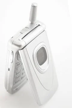 Silver cellular phone Stock Photos