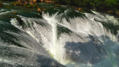Silver Chain Falling Pool Waterfall Stock Footage 341735993