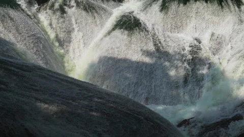 Silver Chain Falling Pool Waterfall Stock Footage 341736083
