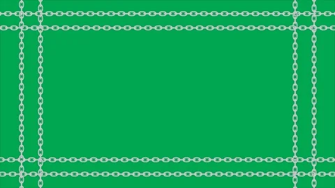 Silver chain frame seamless loop animation with different directions. Video stock 322064296