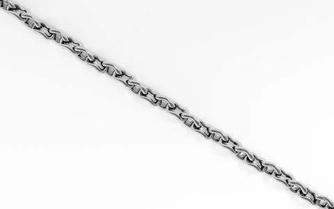 Silver chain isolated on a white background 3d render illustration Stock Illustration