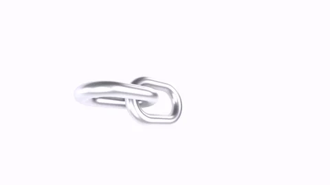 Silver chain link isolated on white background Stock-Footage 304211617