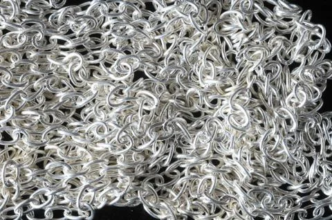 Silver chain texture Stock Photos