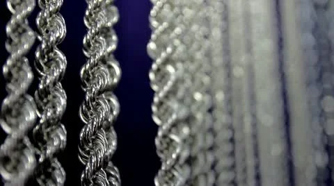 Silver chains Stock Footage 8979874