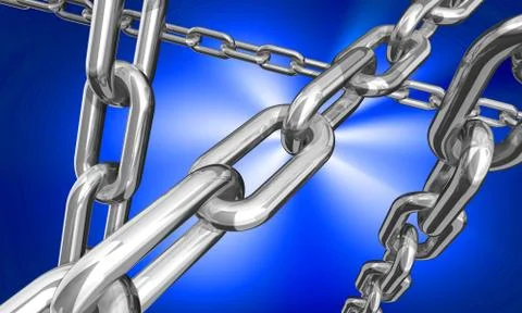 Silver chains 库存插图