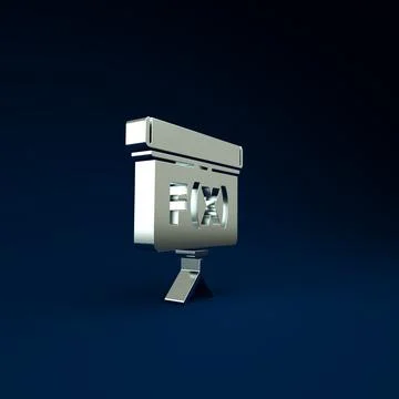 Silver Chalkboard with function mathematical icon isolated on blue background Illustrazione stock