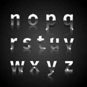 Silver characters collection Stock Illustration