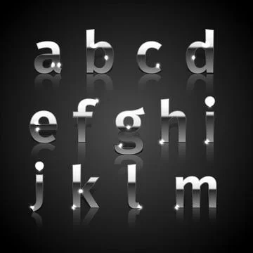 Silver characters collection Stock Illustration