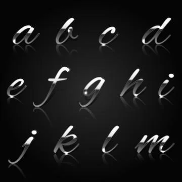 Silver characters collection Stock Illustration