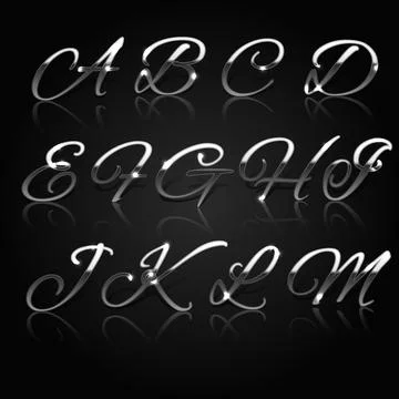 Silver characters collection Stock Illustration