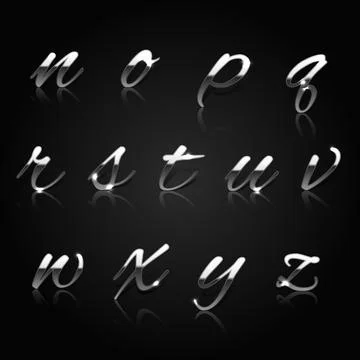 Silver characters collection Stock Illustration