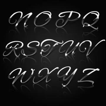 Silver characters collection Stock Illustration