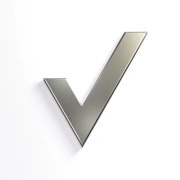 Silver Check Mark. 3D Render Illustration Stock Illustration