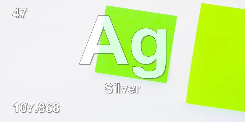Silver chemical element  physics and chemistry illustration backdrop Illustrazione stock