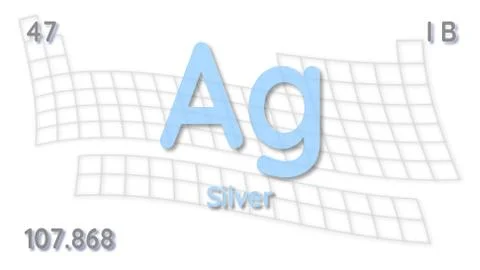 Silver chemical element  physics and chemistry illustration backdrop 库存插图