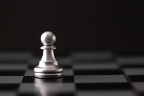 Silver chip on the chessboard Stock Photos